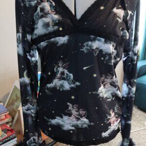 Hororscopez Cherub Mesh and Marabou Cami and sleeves